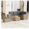 Image de Salon de jardin modulable rotin 6 pieces 5 personnes 62 x 62 x 69 cm beige