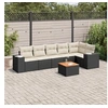 Image de Salon de Jardin avec Coussins 7 pcs, Canapés et Table de Terrasse, Ensemble de Meubles d'Extérieur Patio, Noir Résine 3257785