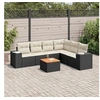 Image de Salon de Jardin avec Coussins 7 pcs, Canapés et Table de Terrasse, Ensemble de Meubles d'Extérieur Patio, Noir Résine 3257792