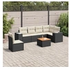 Image de Salon de Jardin avec Coussins 7 pcs, Canapés et Table de Terrasse, Ensemble de Meubles d'Extérieur Patio, Noir Résine 3257799