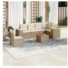 Image de Salon de jardin modulable 6 personnes beige 7 pieces 62 x 62 x 69 cm resine tressee
