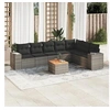 Image de Salon de Jardin avec Coussins 8 pcs, Canapés et Table de Terrasse, Ensemble de Meubles d'Extérieur Patio, Gris Résine 3257810