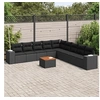Image de 10-delige Loungeset met kussens poly rattan zwart3257819