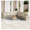 Image de Salon de jardin modulable - Lot de 10 pièces - Rotin beige avec rangement