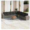 Image de Salon de Jardin avec Coussins 10 pcs, Canapés de Patio, Ensemble de Meubles, Mobilier de Terrasse Extérieur, Gris 3257824