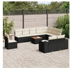 Image de Salon de Jardin avec Coussins 11 pcs, Canapés de Patio, Ensemble de Meubles, Mobilier de Terrasse Extérieur, Noir 3257827