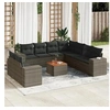Image de Salon de Jardin avec Coussins 10 pcs, Canapés de Patio, Ensemble de Meubles, Mobilier de Terrasse Extérieur, Gris 3257845