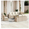 Image de Salon de jardin modulable resine tressee beige 9 pieces 62.0 x 62 x 69 8 personnes
