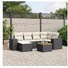 Image de Salon de Jardin avec Coussins 7 pcs, Canapés de Terrasse, Ensemble de Meubles de Patio, Mobilier d'Extérieur, Noir 3257876