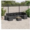 Image de 8-delige Loungeset met kussens poly rattan zwart3257882