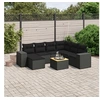 Image de 8-delige Loungeset met kussens poly rattan zwart3257889