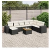 Image de Salon de jardin modulable 9 pieces 8 personnes noir 62 x 62 x 69 cm rotin
