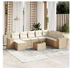 Image de Salon de jardin modulable vidaxl rotin 8 personnes 9 pieces 62 x 62 x 69 cm beige