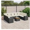 Image de Salon de Jardin avec Coussins 10 pcs, Canapés de Terrasse, Ensemble de Meubles de Patio, Mobilier d'Extérieur, Noir 3257918