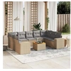 Image de Salon de jardin modulable 10 pieces rotin beige 62 x 62 x 69 cm 9 personnes