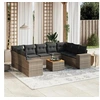 Image de Salon de Jardin avec Coussins 10 pcs, Canapés de Terrasse, Ensemble de Meubles de Patio, Mobilier d'Extérieur, Gris 3257922