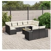 Image de Salon de Jardin avec Coussins 10 pcs, Canapés de Terrasse, Ensemble de Meubles de Patio, Mobilier d'Extérieur, Noir 3257925