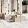 Image de Salon de jardin modulable rotin beige 10 pieces x 83 x 69 9 personnes