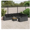 Image de Salon de jardin modulable rotin 9 personnes 10 pieces 62 x 62 x 69 cm noir