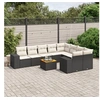 Image de Salon de Jardin avec Coussins 10 pcs, Canapés de Terrasse, Ensemble de Meubles de Patio, Mobilier d'Extérieur, Noir 3257932