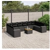 Image de Salon de jardin modulable resine tressee noir 11 pieces x 83 x 69