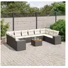 Image de Salon de Jardin avec Coussins 11 pcs, Canapés de Terrasse, Ensemble de Meubles de Patio, Mobilier d'Extérieur, Noir 3257946