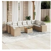 Image de Salon de Jardin avec Coussins 11 pcs, Canapés de Terrasse, Ensemble de Meubles de Patio, Mobilier d'Extérieur, Beige 3257948
