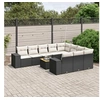 Image de Salon de Jardin avec Coussins 11 pcs, Canapés de Terrasse, Ensemble de Meubles de Patio, Mobilier d'Extérieur, Noir 3257953