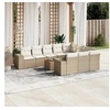 Image de Salon de Jardin avec Coussins 11 pcs, Canapés de Terrasse, Ensemble de Meubles de Patio, Mobilier d'Extérieur, Beige 3257955