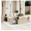 Image de Salon de jardin avec coussins 10 pcs beige résine tressée