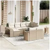 Image de Salon de jardin modulable resine tressee beige 11 pieces 62.0 x 62 x 69 8 personnes