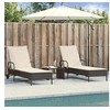 Image de Chaises longues avec coussins lot de 2 noir résine tressée, lit de bronzage, chaise longue inclinable, lit de jour 3261434