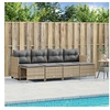 Image de 5-delige Loungeset met kussens poly rattan beige3261536