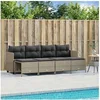 Image de Salon de jardin 5 pcs avec coussins gris clair résine tressée, ensemble de canapés d'extérieur, salon de jardin, 3261538