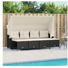 Image de Salon de jardin 5 pcs avec coussins noir résine tressée, ensemble de canapés d'extérieur, salon de jardin, ensemble 3261539