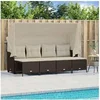 Image de Salon de jardin avec coussins 5 pcs marron résine tressée, ensemble de canapés d'extérieur, salon de jardin, ensemble 3261540