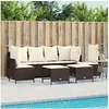 Image de Salon de jardin avec coussins 5 pcs marron résine tressée, ensemble de canapés d'extérieur, salon de jardin, ensemble 3261546