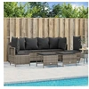 Image de Salon de jardin 5 pcs avec coussins gris résine tressée, ensemble de canapés d'extérieur, salon de jardin, ensemble 3261547