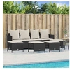 Image de Salon de jardin 5 pcs avec coussins noir résine tressée, ensemble de canapés d'extérieur, salon de jardin, ensemble 3261557