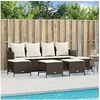 Image de Salon de jardin avec coussins 5 pcs marron résine tressée, ensemble de canapés d'extérieur, salon de jardin, ensemble 3261558