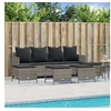 Image de Salon de jardin 5 pcs avec coussins gris résine tressée, ensemble de canapés d'extérieur, salon de jardin, ensemble 3261559