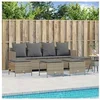 Image de 5-delige Loungeset met kussens poly rattan beige3261560