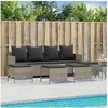 Image de 5-delige Loungeset met kussens poly rattan lichtgrijs3261562