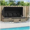 Image de Salon de jardin 5 pcs avec coussins gris résine tressée, ensemble de canapés d'extérieur, salon de jardin, ensemble 3261565