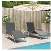 Image de Chaises longues avec coussins lot de 2 gris résine tressée