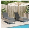 Image de Chaises longues avec coussins lot de 2 gris résine tressée 3261589