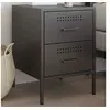 Image de Table de chevet noir 36x39x50,5 cm acier, armoire, armoire latérale, support de téléphone, table de chevet, mobilier 842922