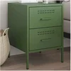 Image de Table de chevet vert olive 36x39x50,5 cm acier 842930