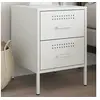 Image de Table de chevet blanc 36x39x50,5 cm acier, armoire, armoire latérale, support de téléphone, table de chevet, mobilier 842932
