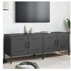 Image de Meubles TV 2 pcs noir 68x39x50,5 cm acier, support TV, buffet TV, meuble multimédia, banc TV, armoire hifi, centre de 842935